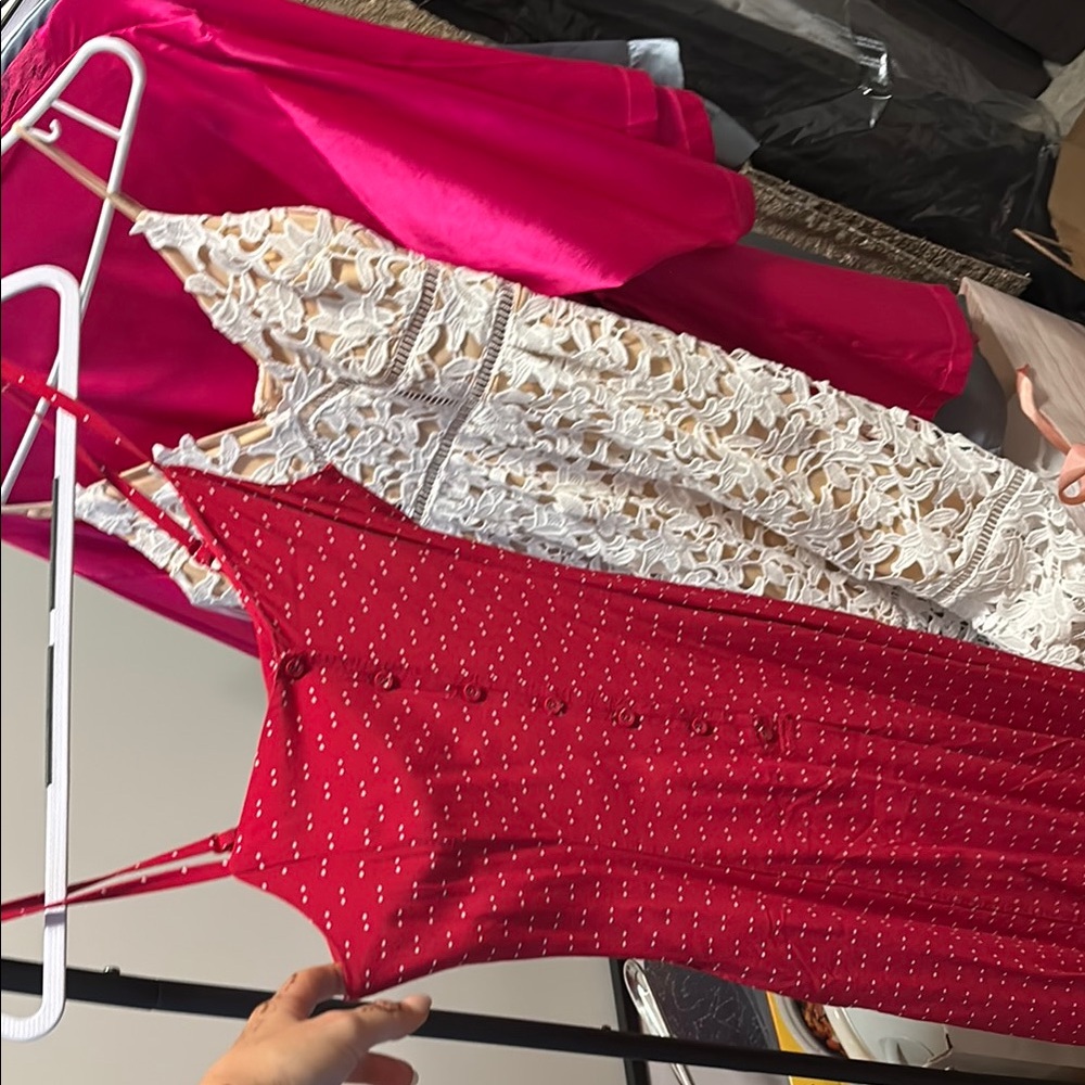 Uniqlo Red and White Dresses